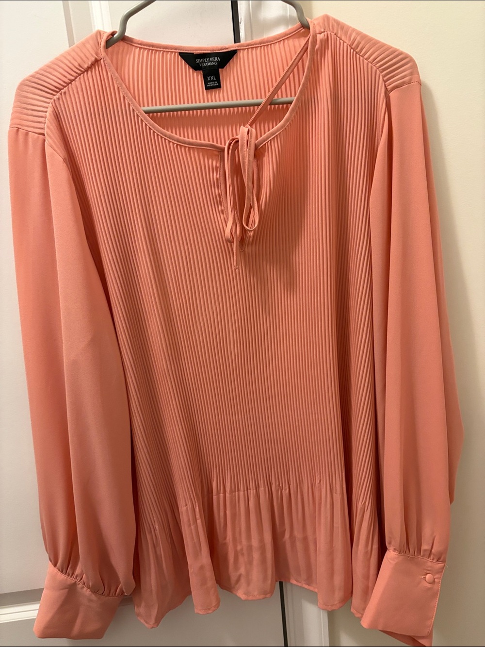 Simply Vera Vera Wang Coral Pleated Top XXL